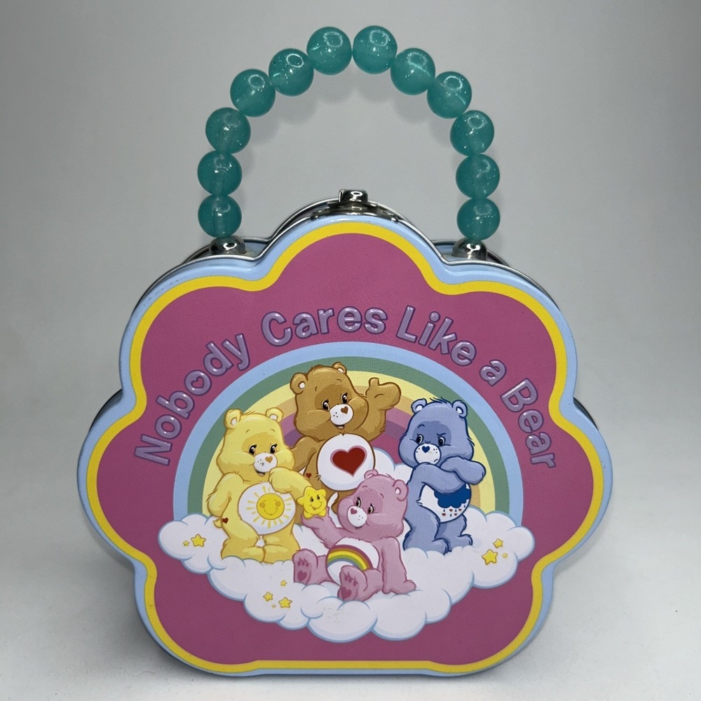 Care‎ Bears 2013 Tin Box Hand Bag Purse Lunch Can Container Nobody Cares Like A